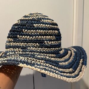 San Diego Hat Company Navy and Beige Sun Hat